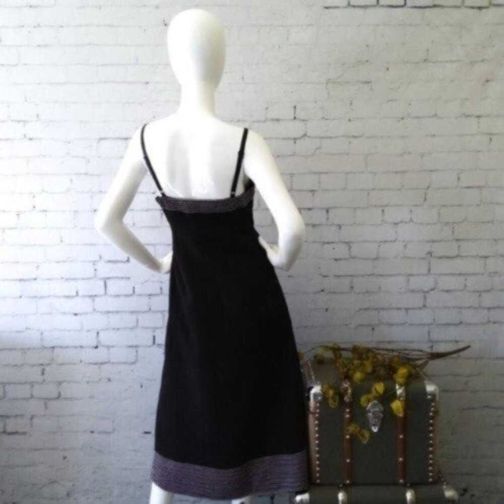 Foxiedox Retro Flowers Embroidered Midi Dress Black Size 4 - Picture 3 of 5